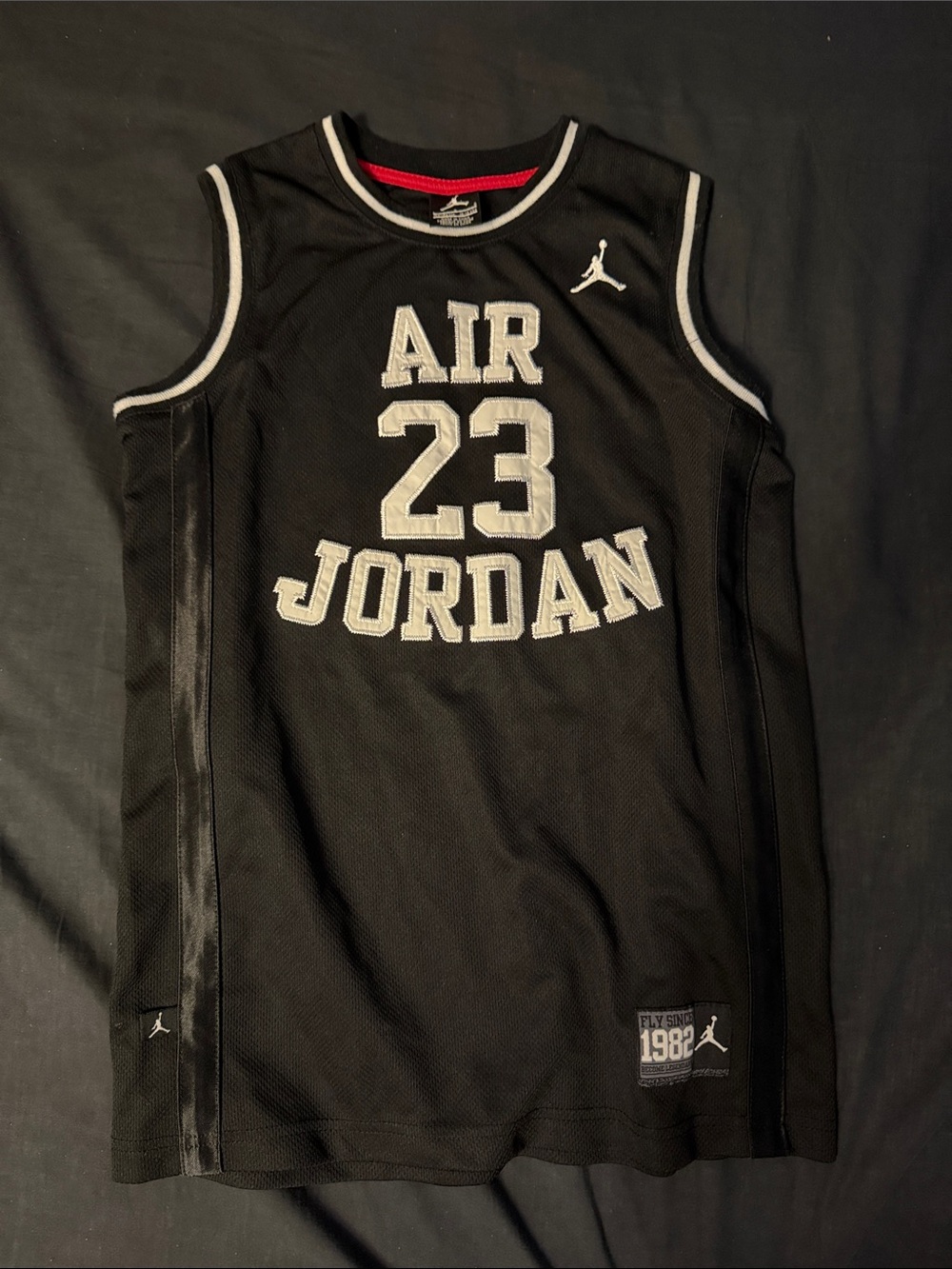 Jordan Black Jersey with Red Trim and White Accents